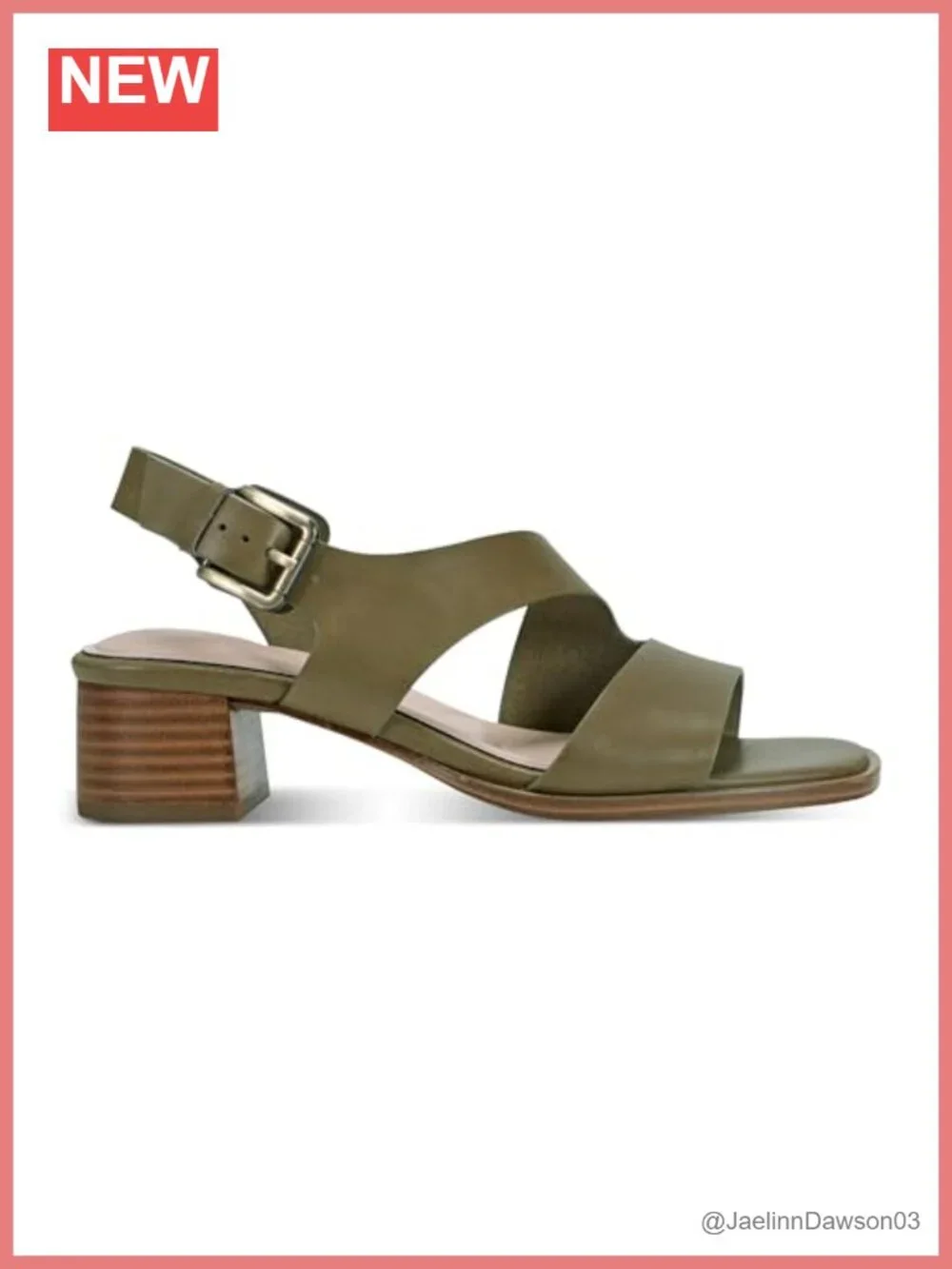 Women's Heeled Sandals Slingback Block Heel Leather Open Toe